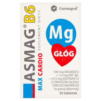 Asmag B6 Max Cardio, 30 tabletek Asmag B6 Max Cardio, 30 tabletek - zdjęcie produktu