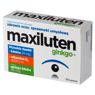 Maxiluten ginkgo+, 30 tabletek  - zdjęcie produktu