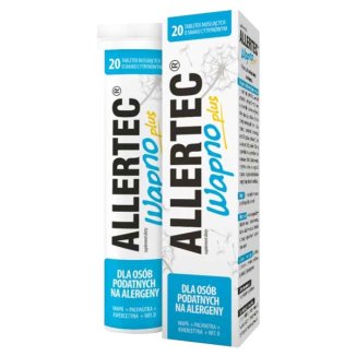 Allertec Wapno Plus, smak cytrynowy, 20 tabletek musujących - zdjęcie produktu