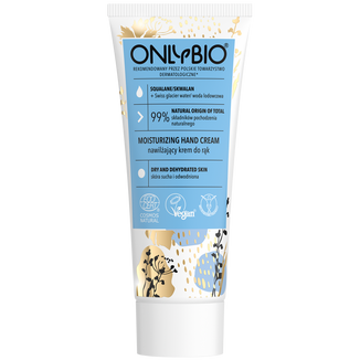 OnlyBio, nawilżający krem do rąk, skwalan + woda lodowcowa, 75 ml - zdjęcie produktu