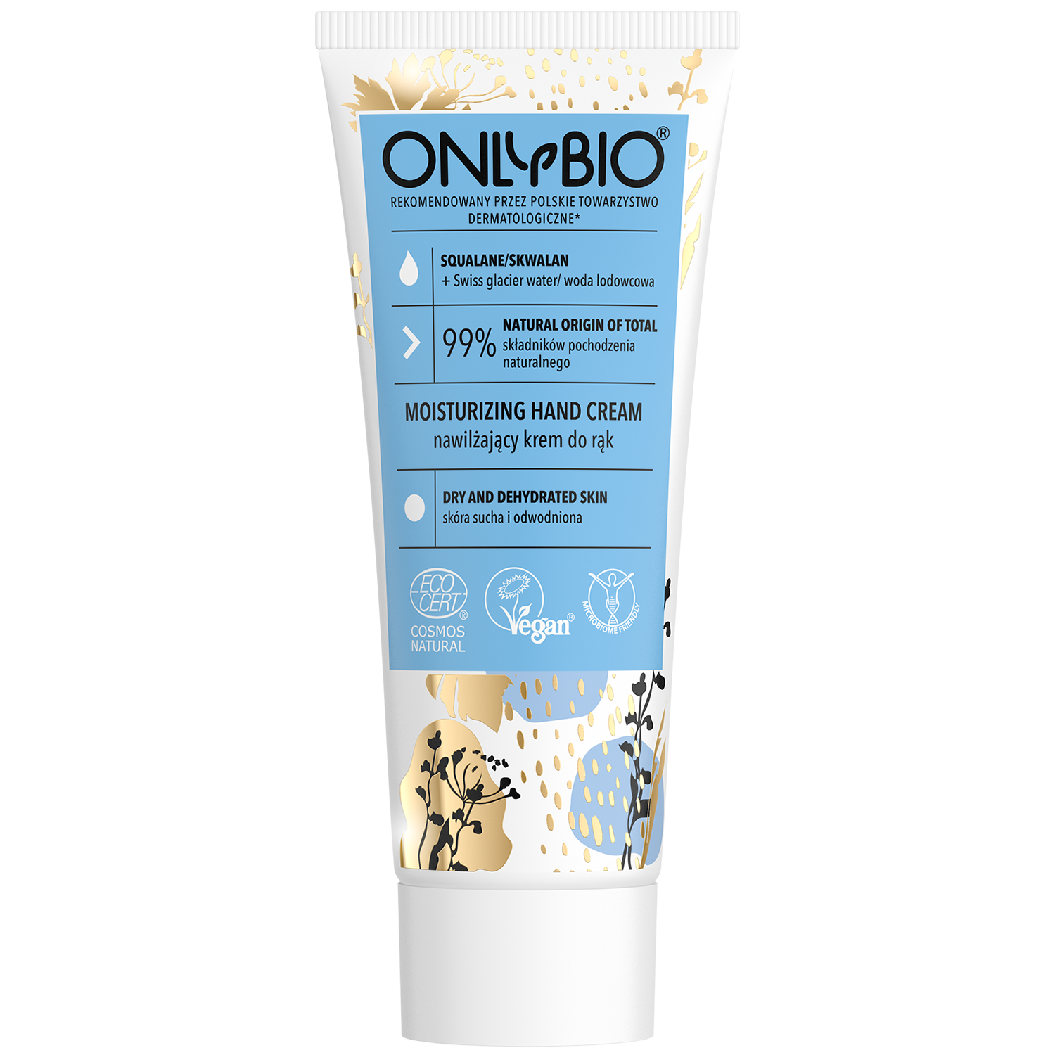 Onlybio OnlyBio, nawilżający krem do rąk, skwalan + woda lodowcowa, 75 ml — Inhaltsstoffe und Bewertung