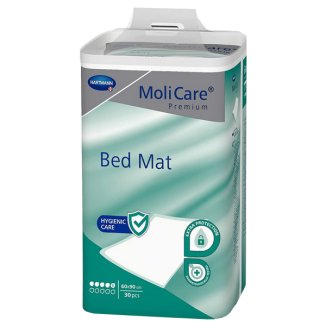 MoliCare Premium Bed Mat, podkłady chłonne, 60 cm x 90 cm, 5 kropli, 30 sztuk - zdjęcie produktu