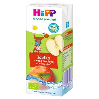 HiPP Napój Bio, jabłka z wodą źródlaną, bez dodatku cukru, od 1 roku, 200 ml KRÓTKA DATA - zdjęcie produktu