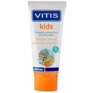 Vitis Kids, żel do zębów dla dzieci powyżej 2 lat, smak wiśniowy, 50 ml - zdjęcie produktu