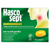 Hascosept 3 mg, smak cytrynowo-miodowy, 24 pastylki twarde - miniaturka zdjęcia produktu