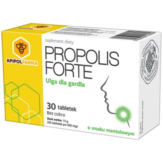 Propolis Forte, smak mentolowy, bez cukru, 30 tabletek - zdjęcie produktu
