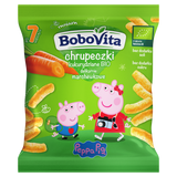BoboVita Świnka Peppa Chrupeczki kukurydziane Bio, delikatnie marchewkowe, po 7 miesiącu, 20 g  KRÓTKA DATA - miniaturka zdjęcia produktu