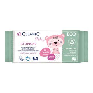 Cleanic Baby Eco Atopical, chusteczki nawilżane dla niemowląt i dzieci, 50 sztuk - zdjęcie produktu