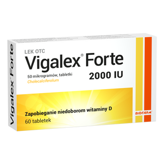 Vigalex Forte 2000 IU, 60 tabletek USZKODZONE OPAKOWANIE - zdjęcie produktu