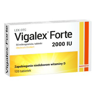 Vigalex Forte 2000 IU, 120 tabletek USZKODZONE OPAKOWANIE - zdjęcie produktu