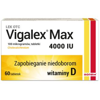 Vigalex Max 4000 IU, 60 tabletek Vigalex Max 4000 IU, 60 tabletek - zdjęcie produktu