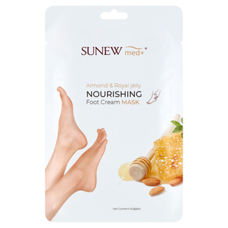 SunewMed+, odżywcza maska do stóp, olej ze słodkich migdałów i mleczko pszczele, skarpetki, 40 g - zdjęcie produktu