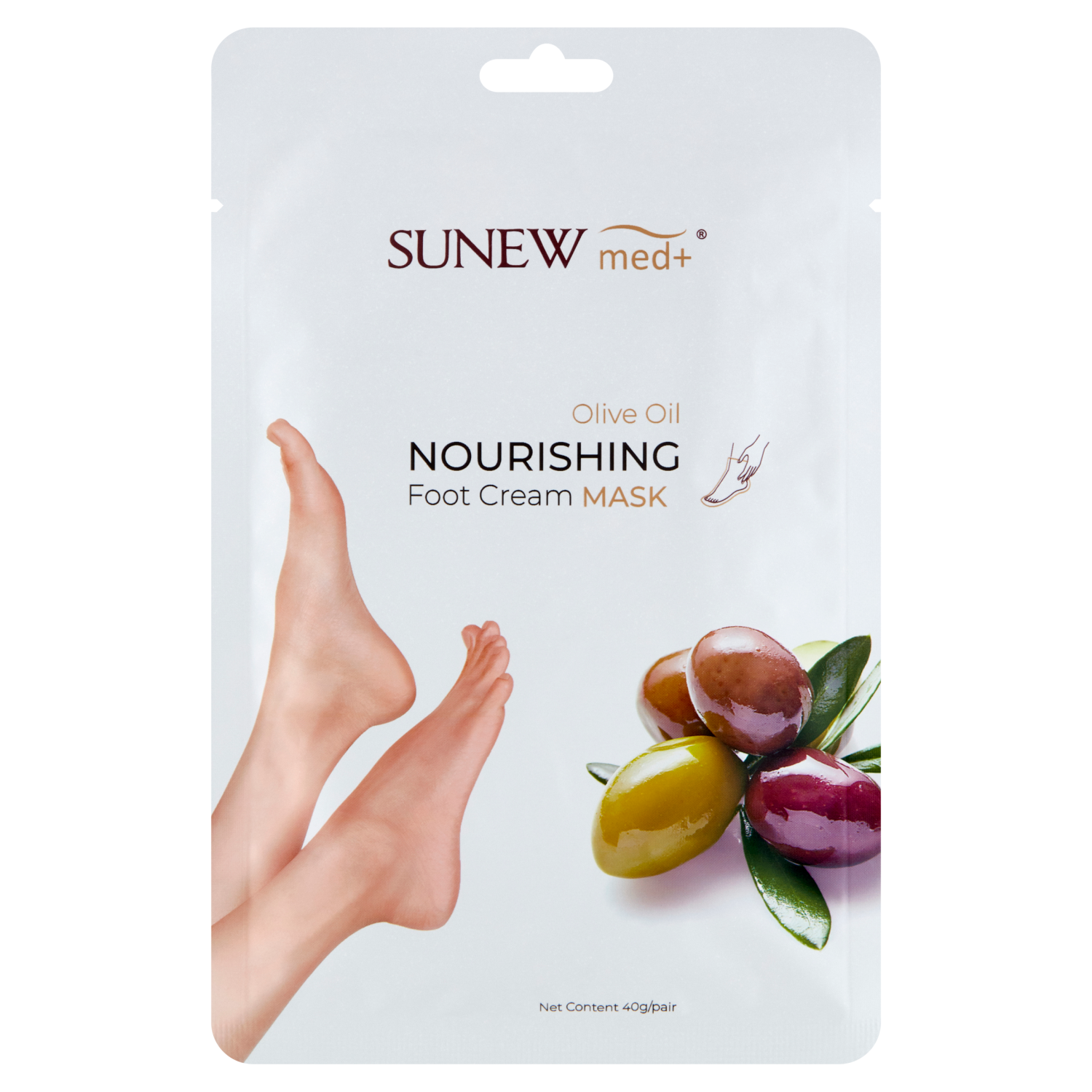 Nieznana SunewMed+, odżywcza maska do stóp, olejek jojoba i oliwa z oliwek, skarpetki, 1 para