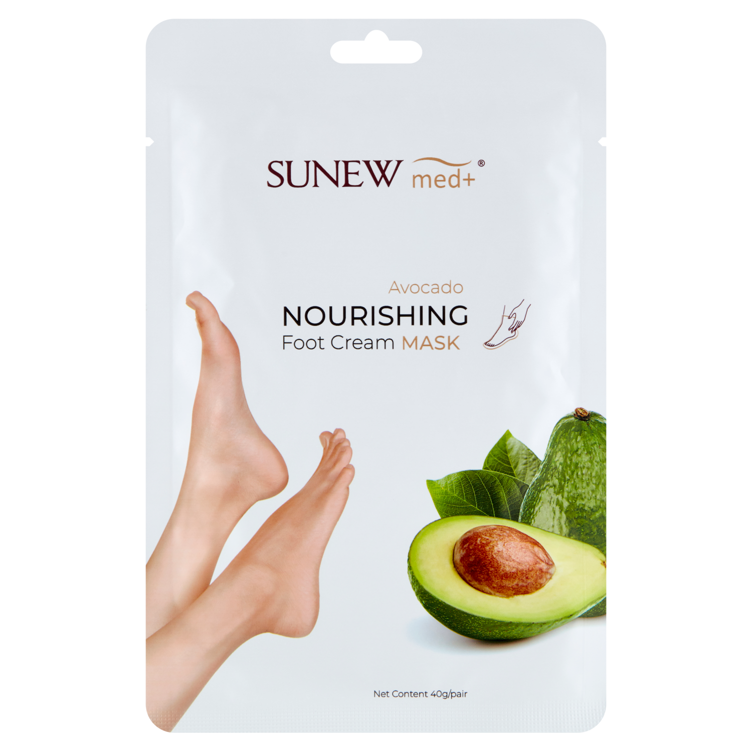 Nieznana SunewMed+, nawilżająca maska do stóp z olejem awokado, 40 g