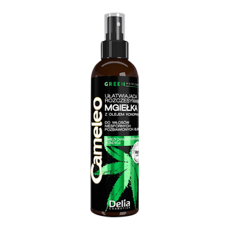 Delia Cameleo Green, mgiełka ułatwiająca rozczesywanie z olejem konopnym do włosów niesfornych i pozbawionych blasku, 200 ml - zdjęcie produktu