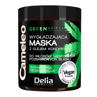 Delia Cameleo Green, wygładzająca maska z olejem konopnym do włosów niesfornych i pozbawionych blasku, 250 ml - zdjęcie produktu