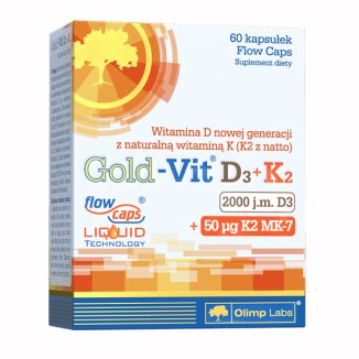 Olimp Gold-Vit D3 + K2, witamina D 2000 j.m. + witamina K 50 µg, 60 kapsułek - zdjęcie produktu