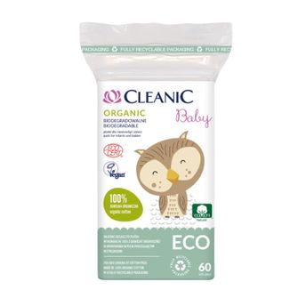 Cleanic Eco Baby Organic, bawełniane płatki dla niemowląt i dzieci, 60 sztuk - zdjęcie produktu