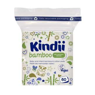 Cleanic Kindii Bamboo, bawełniane płatki dla niemowląt i dzieci, 60 sztuk - zdjęcie produktu