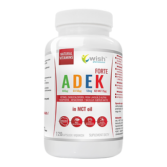 Wish ADEK Forte w oleju MCT, 120 kapsułek miękkich KRÓTKA DATA - zdjęcie produktu