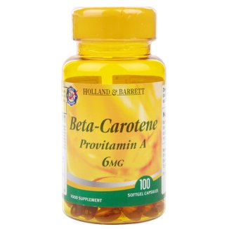 Holland & Barrett Beta-karoten 6 mg, 100 kapsułek żelowych - zdjęcie produktu