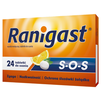 Ranigast SOS, 24 tabletki do ssania USZKODZONE OPAKOWANIE - zdjęcie produktu