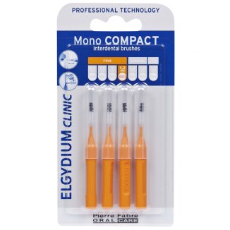 Elgydium Clinic Mono Compact, szczoteczki międzyzębowe, 1,2 mm, pomarańczowe, 4 sztuki - zdjęcie produktu
