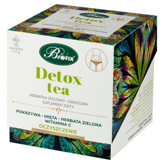Bi Fix Detox Tea, herbatka ziołowo-owocowa, 15 saszetek USZKODZONE OPAKOWANIE - zdjęcie produktu