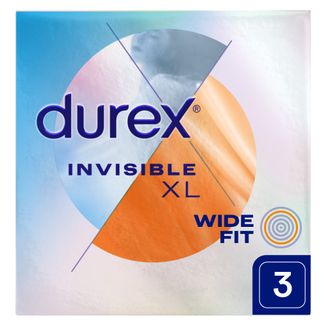 Durex Invisible XL, prezerwatywy powiększone, supercienkie, 3 sztuki - zdjęcie produktu