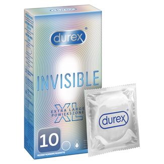 Durex Invisible XL, prezerwatywy powiększone, supercienkie, 10 sztuk - zdjęcie produktu
