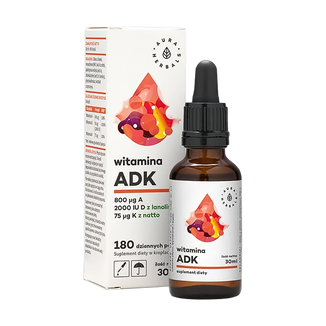 Aura Herbals, witamina A + D3 2000 IU + K2 MK-7, 30 ml - zdjęcie produktu