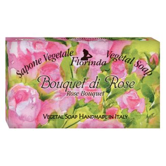 Florinda, mydło roślinne w kostce, zapach bukietu róż, 100 g - zdjęcie produktu
