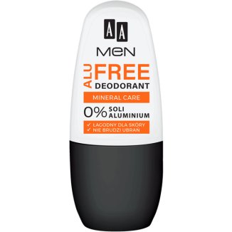 AA Men Alu Free, dezodorant mineral care, roll-on, 50 ml - zdjęcie produktu