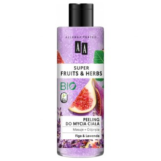 AA Super Fruits & Herbs, peeling do mycia ciała, figa & lawenda, 200 ml - zdjęcie produktu