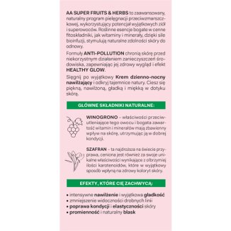 AA Super Fruits & Herbs, krem nawilżający do twarzy, winogrono i szafran, 50 ml - 2 AA Super Fruits & Herbs, krem nawilżający do twarzy, winogrono i szafran, 50 ml - 2 - zdjęcie produktu