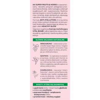 AA Super Fruits & Herbs, esencja rewitalizująca, winogrono i szafran, 30 ml - 2 AA Super Fruits & Herbs, esencja rewitalizująca, winogrono i szafran, 30 ml - 2 - zdjęcie produktu