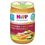 HiPP Danie Bio, kasza bulgur z warzywami, mango i kurczakiem, po 9 miesiącu, 220 g - miniaturka zdjęcia produktu