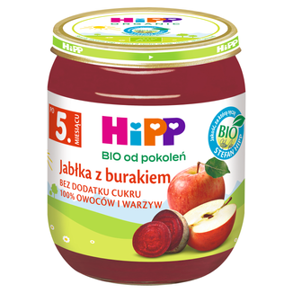 HiPP Danie Bio, jabłka z burakiem, po 5 miesiącu, 125 g - zdjęcie produktu