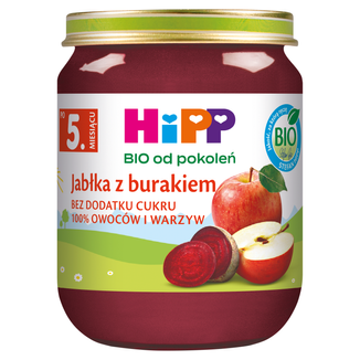 HiPP Danie Bio, jabłka z burakiem, po 5 miesiącu, 125 g - zdjęcie produktu