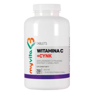 MyVita, Witamina C + cynk, 250 tabletek - zdjęcie produktu