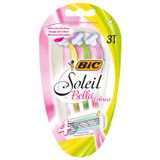 BIC Soleil Bella Colours, maszynka do golenia dla kobiet, jednorazowa, czteroostrzowa, 3 sztuki - miniaturka zdjęcia produktu