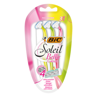BIC Soleil Bella Colours, maszynka do golenia dla kobiet, czteroostrzowa, 3 sztuki - zdjęcie produktu