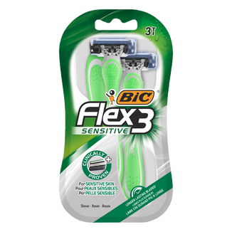BIC Flex 3 Sensitive, maszynka do golenia dla mężczyzn, trzyostrzowa, 3 sztuk - zdjęcie produktu