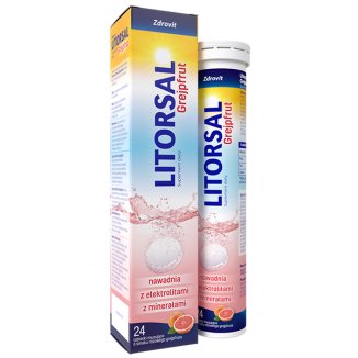Zdrovit Litorsal Grejpfrut, smak grejpfrutowy, 24 tabletki musujące - zdjęcie produktu