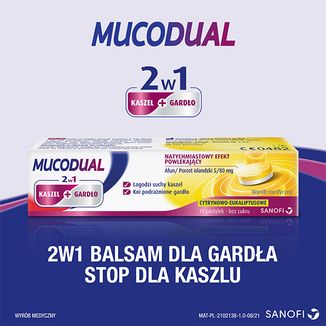 Mucodual 2w1, pastylki do ssania, 18 sztuk - 3 Mucodual 2w1, pastylki do ssania, 18 sztuk - 3 - zdjęcie produktu