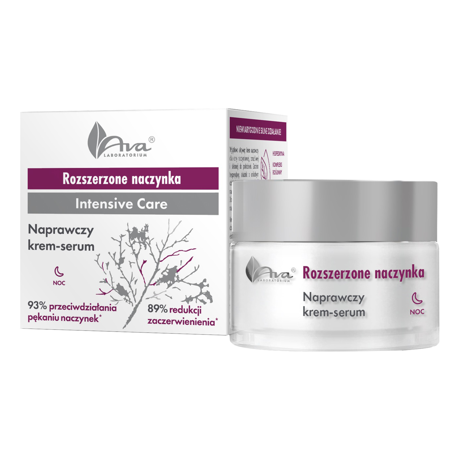 Nieznana AVA Rozszerzone naczynka, naprawczy krem-serum na noc, 50 ml