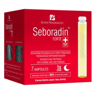 Seboradin Forte, kuracja przeciw wypadaniu włosów, 5,5 ml x 7 ampułek - zdjęcie produktu