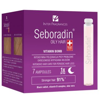 Seboradin Oily Hair, kuracja wzmacniająca i regenerująca włosy, 5,5 ml x 7 ampułek - zdjęcie produktu