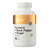 OstroVit Turmeric + Black Pepper + Ginger, 90 tabletek - miniaturka zdjęcia produktu