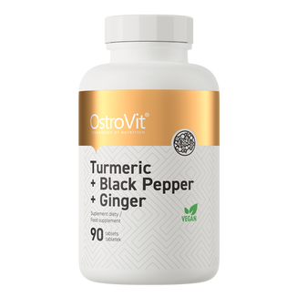 OstroVit Turmeric + Black Pepper + Ginger, 90 tabletek - zdjęcie produktu